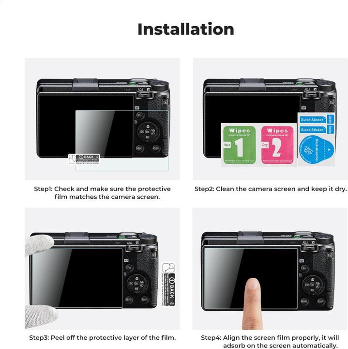 K&F Concept Camera Screen Protector*3, with Hot Shoe Level*3, for Ricoh GR III