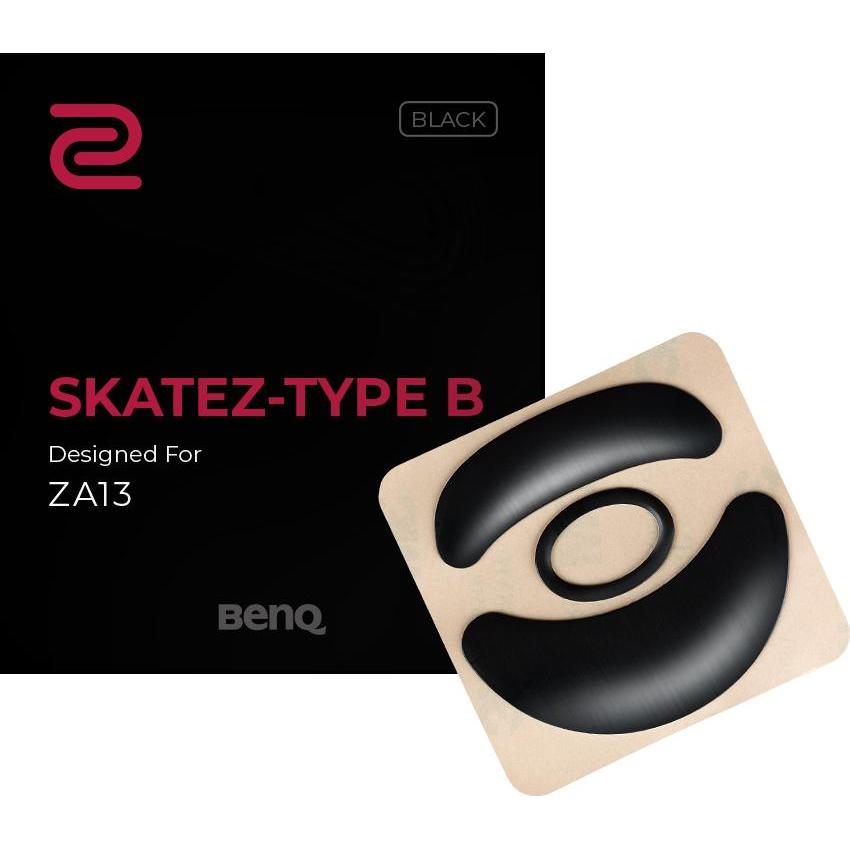 BenQ Zowie Skatez Typ B schwarze Mausfüsse für ZA13 Maus, schwarzes Teflon, 0,45 mm Dicke (5J.N3H41.051)