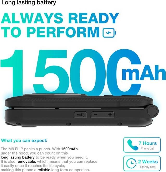 Image du produit AGM M8 128MB 4G NOIR (2.80", 4G)