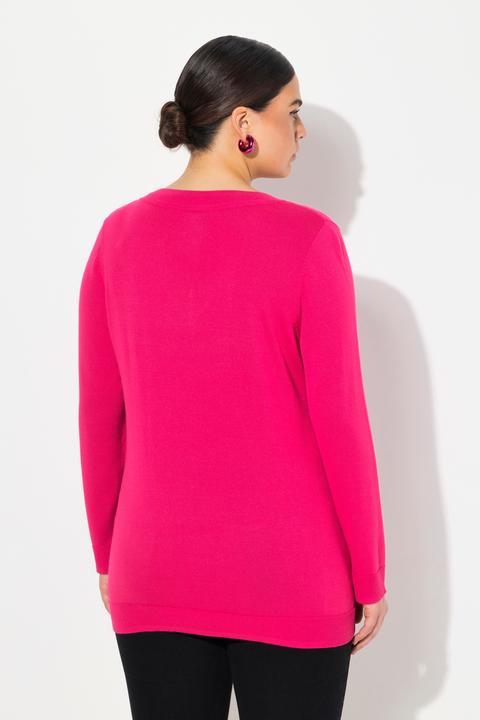 Actual product image Ulla Popken Casual V-Neck Long Sleeve Sweater (54)