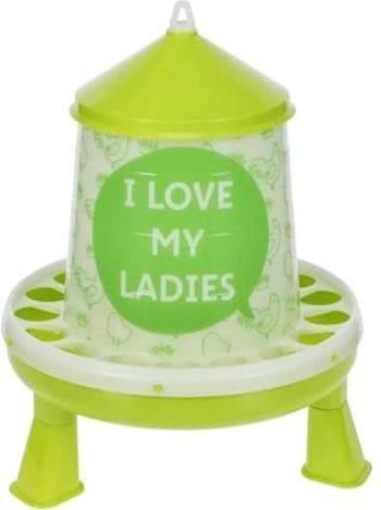 Kerbl Feeder with feet, for poultry (chicks/chickens/ducks), food-safe, with motif