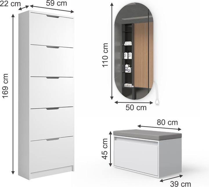 Produktbild Vicco Luca (22 x 22 x 169 cm)