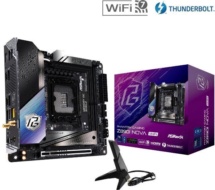 Productafbeelding AsRock Z890I Nova WiFi Intel DDR5 S1851 M-ITX (LGA 1851, Intel Z890, Mini-ITX)