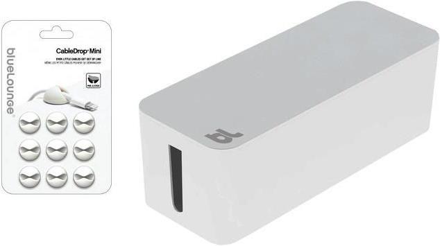 BlueLounge CableBox Large avec CableDrop Mini, 9 pièces
