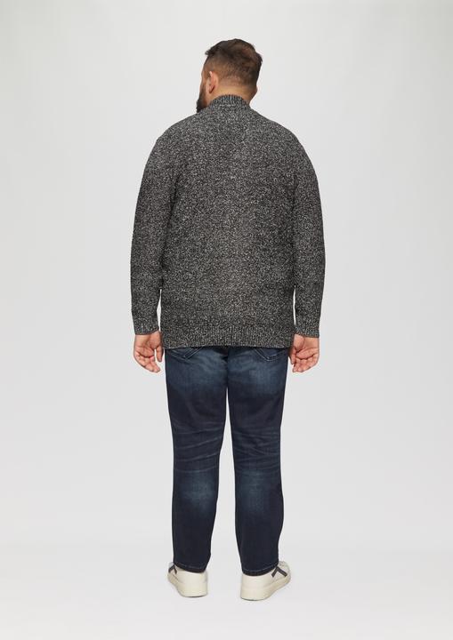 Produktbild S.Oliver Strickpullover Pullover mit Troyer-Kragen in Melange-Optik (5XL)
