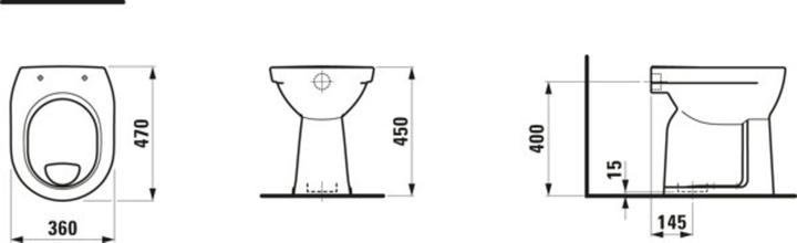 Produktbild Laufen Stand-WC PRO Flachspüler, 6 l bahamabeige