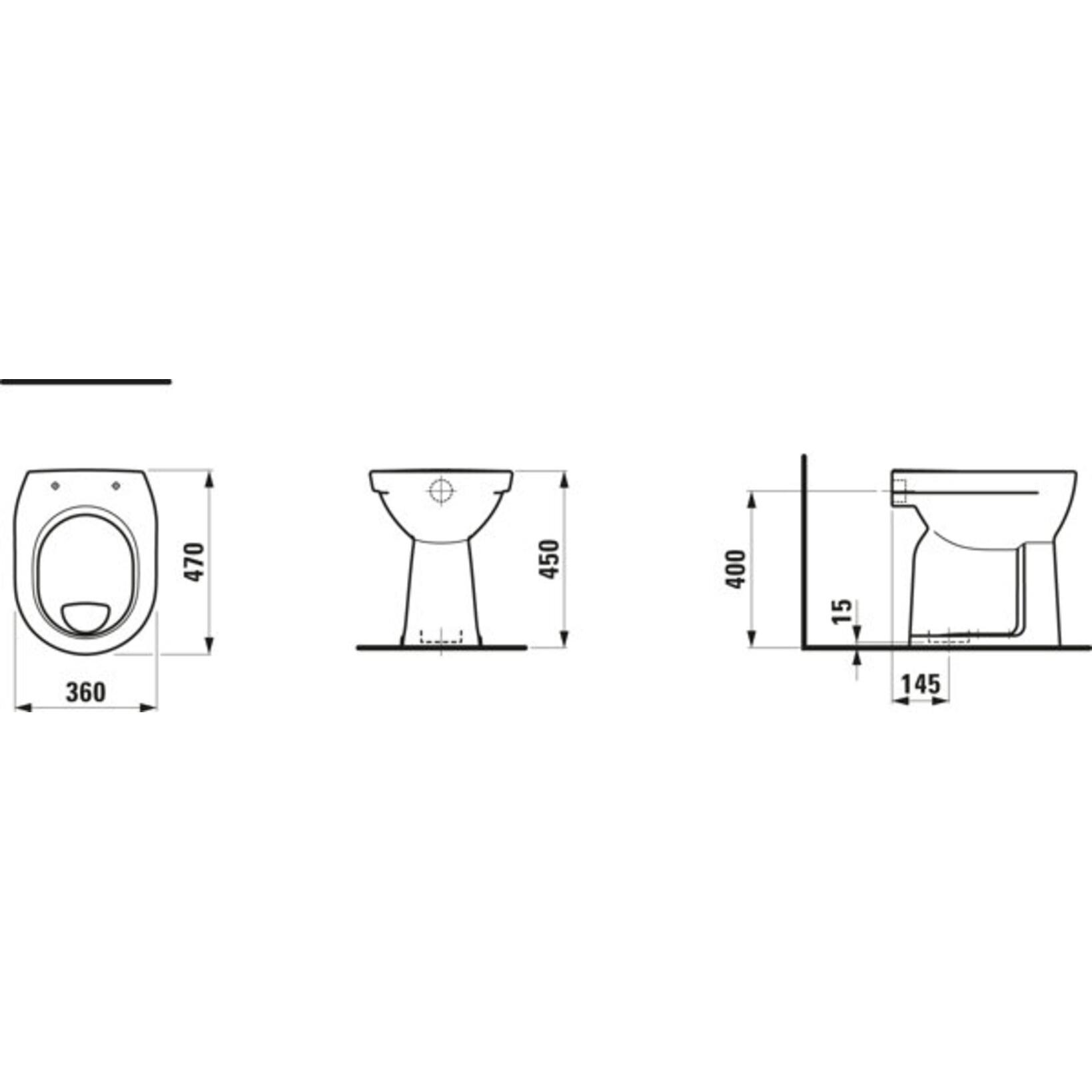 Thumbnail - Laufen, Toilette + Bidet, Flachspl-WC Pro stehend Abgang Innen senkrecht wei H8259570000001