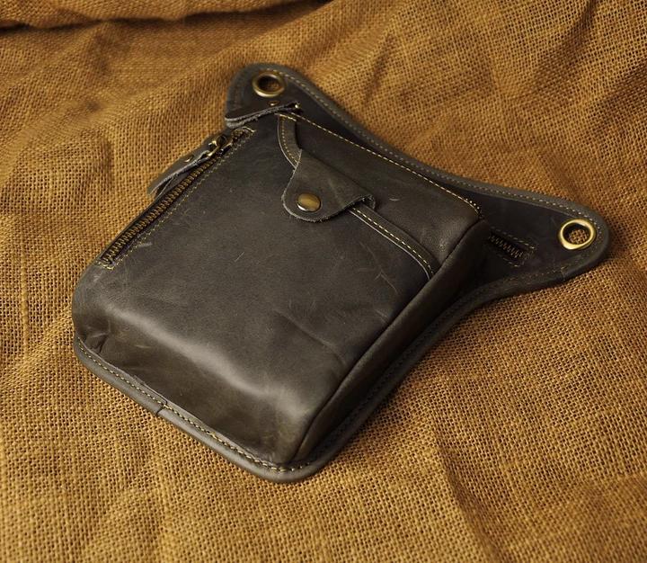 Produktbild Only-Bags.Store Echtes Leder Tasche Bein Tasche äusseren Bein Tasche Reise Hüfte Tasche Wandern Klettern