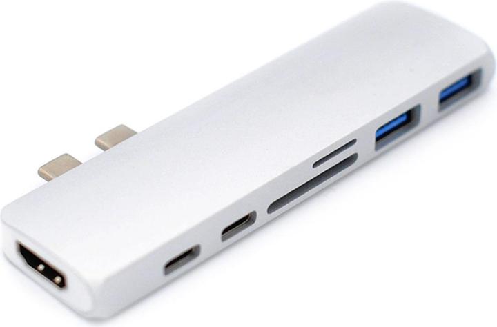 Caruba Duo Hub voor USB C Grijs (USB-C, 1 portie)