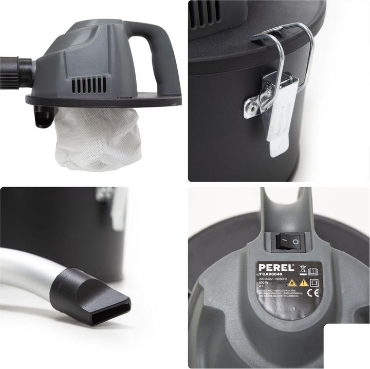 Actual product image Perel Mini ash vacuum cleaner - 600W- 4L - with flexible hose 0.3 m (Ash vacuum cleaner)