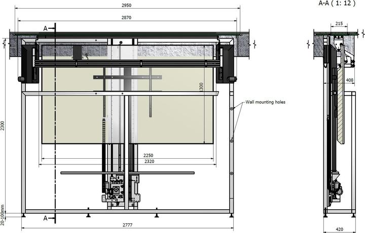 Produktbild DSS TV Lift Unterboden-Montage, max 100" / 4261 (70 kg, 51.18" - 88.58")