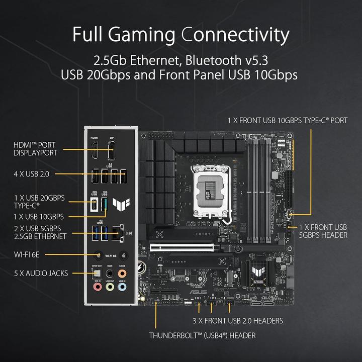 Produktbild ASUS TUF GAMING B760M-PLUS WIFI II (LGA 1700, Intel B760, mATX)