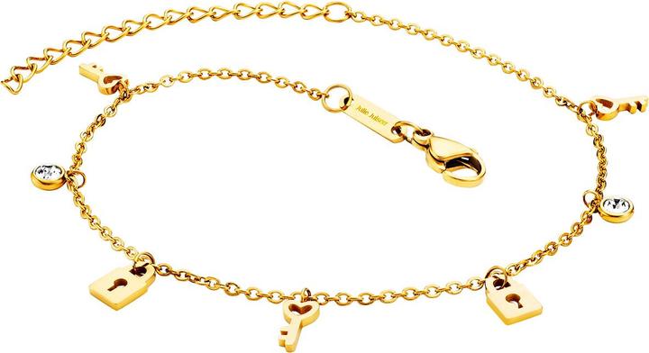 Julie Julsen Locks & Keys Fusskette (Edelstahl, 27 cm)