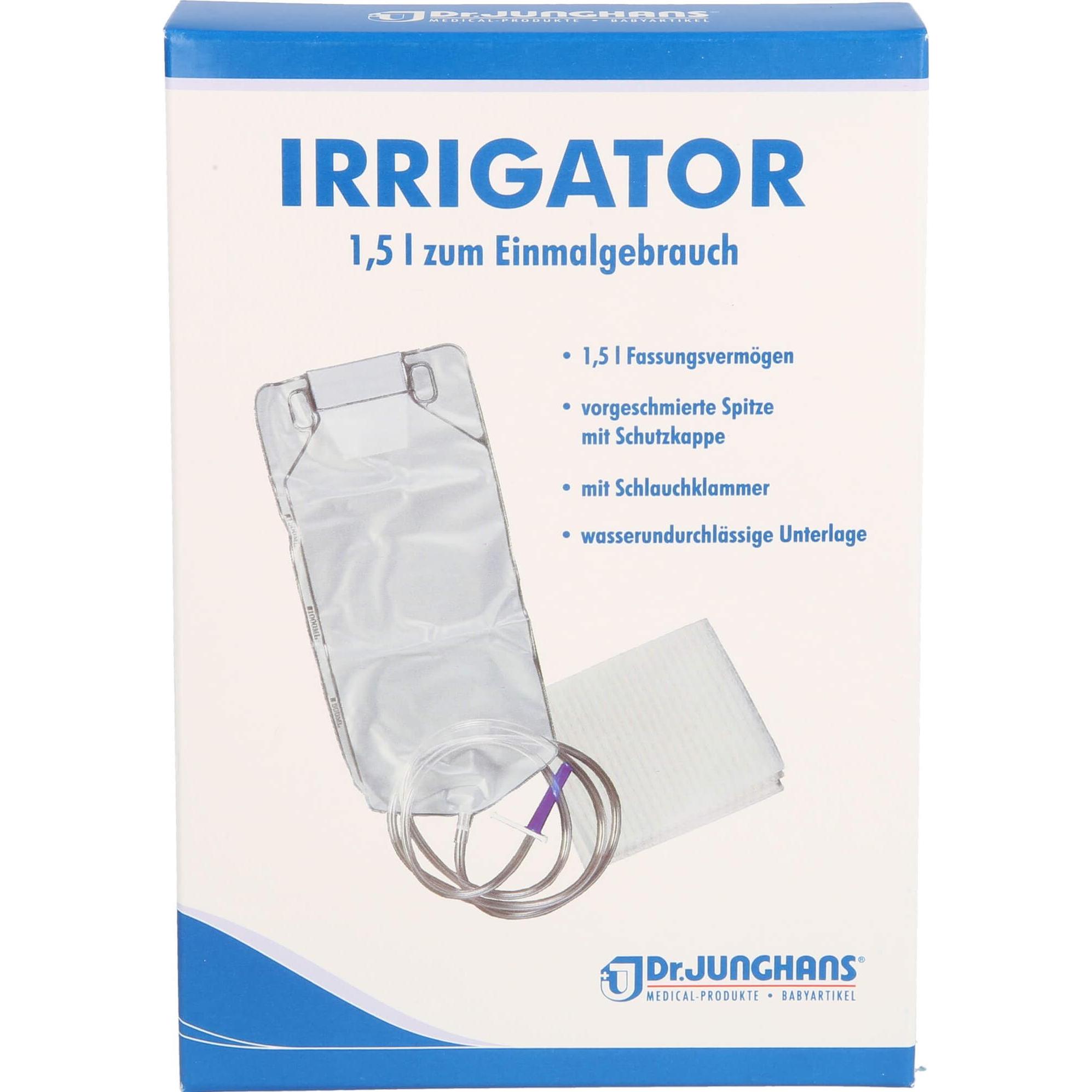 Dr. Junghans, Inkontinenzhygiene, Irrigator 1,5L zum Einmalgebrauch kompl.m.Unterlag, 1 St (1 x)