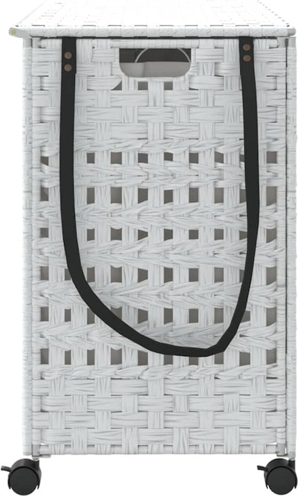 Produktbild VidaXL Wäschekorb mit Rollen Weiss 66x35x60 cm Rattan,Farbe