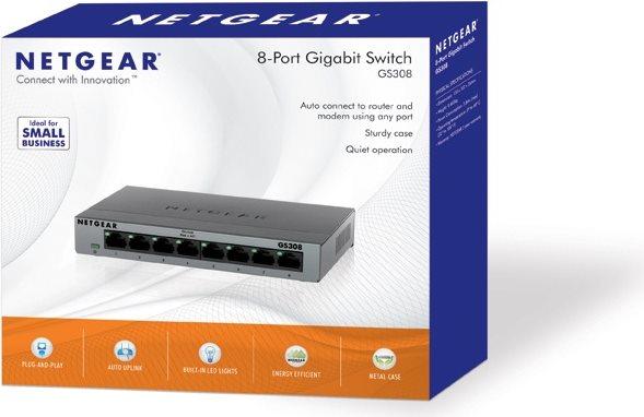 Actual product image Netgear Gs308-100pes (8 Ports)