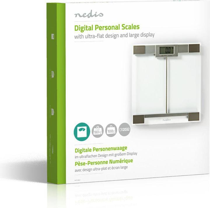 Immagine prodotto Nedis Bilancia pesapersone digitale Vi drio temprato (180 kg)