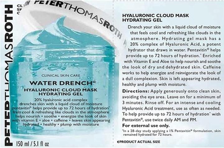 Immagine prodotto Peter Thomas Roth CLINICAL SKIN CARE Water Drench Hyaluronic Cloud Mask Gel Idratante (150 ml)