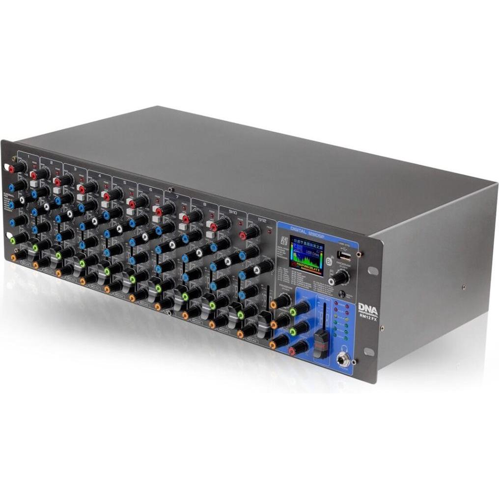 DNA Footwear DNA RM12 FX analogowy mikser dźwięku Bluetooth DSP, Mixer audio, Blu, Nero