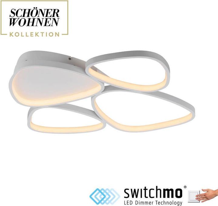 Produktbild Just Light LED Deckenlampe SW PEBBLES dimmbar per Wandschalter, Memoryfunktion (4820 lm)