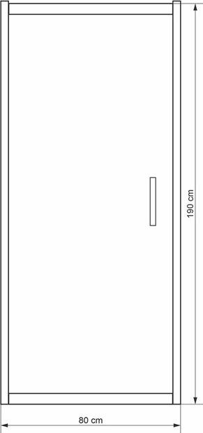 Actual product image Masterjero SHOWER DOOR 80X190CM 6MM BLACK