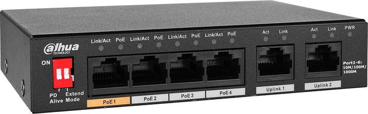 Produktbild Dahua PoE-Switch PFS3006-4GT-60-V2 unmanaged (6 Ports)