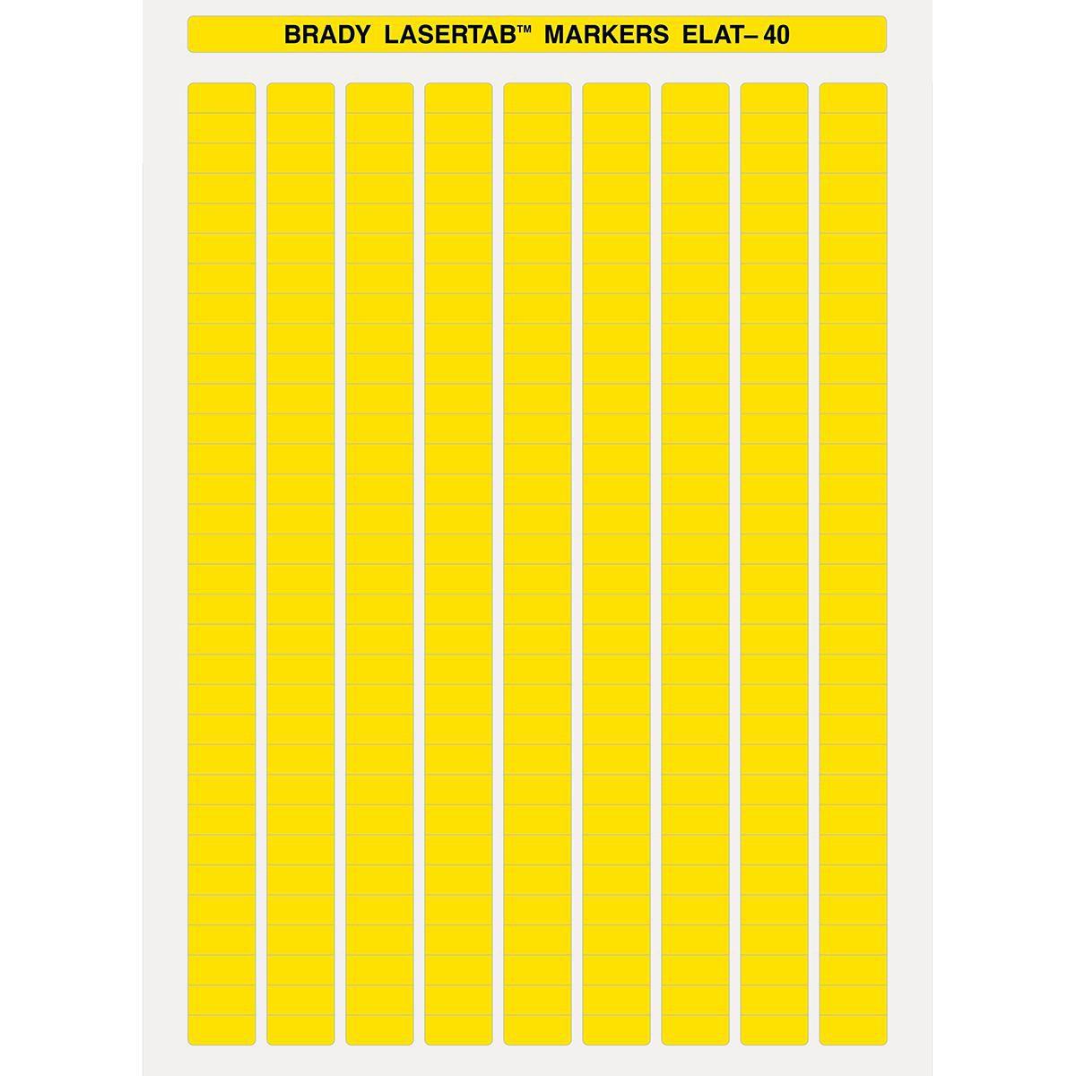 Brady, Etiketten, ELAT-40-747YL-10, Polyester, Gelb, 18 x 8 mm, permanent, Din A4, 9-bahnig (10.080 E.)