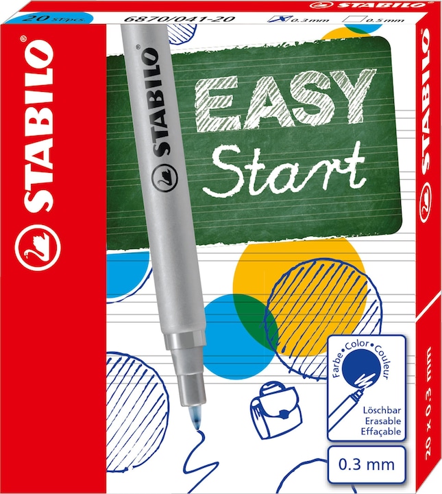Produktbild STABILO EASYoriginal 20 Minen Fine-blau (Gelmine, Blau)