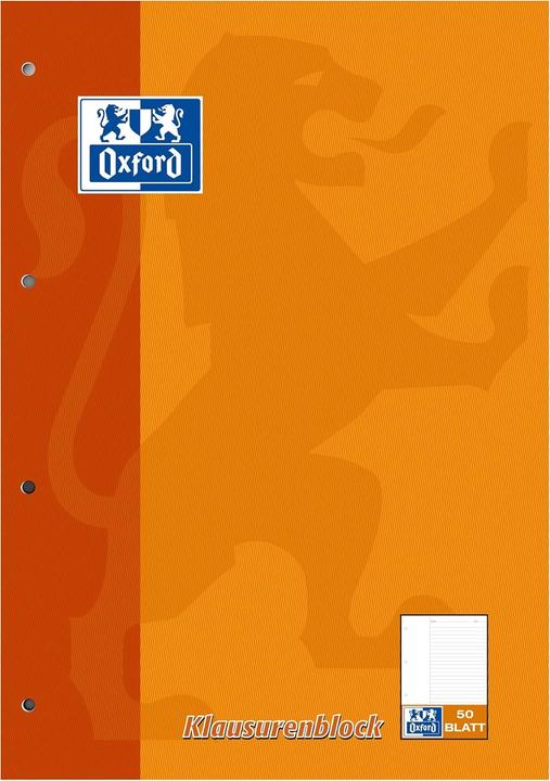 Actual product image Oxford 5-pack of A4 examination pad, ruled with margin (A4, Lined, No binding)