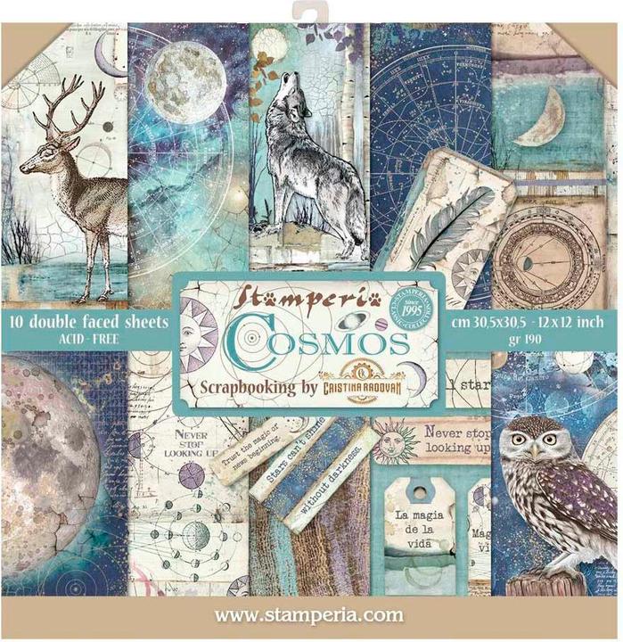 Actual product image Stamperia Scrapbook block "Cosmos", 10 sheets, 30.5 x 30.5 cm (190 g/m², 10 x)