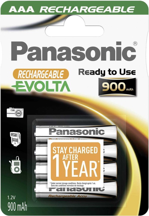 Produktbild Panasonic Rechargeable Evolta (4 Stk., AAA, 900 mAh)