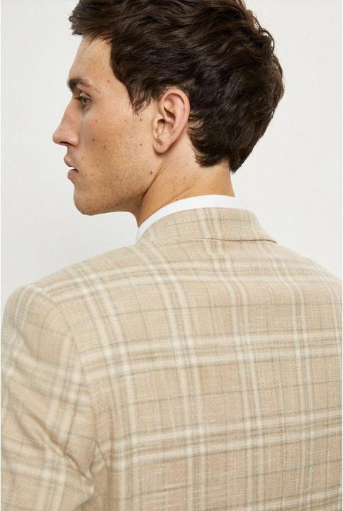 Actual product image Burton Mens Checked Textured Skinny Suit Jacket
