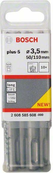 Actual product image Bosch Professional Zubehör Hammer drill SDS plus-5, 3.5 x 50 x 110 mm, pack of 10 (3.5 mm)