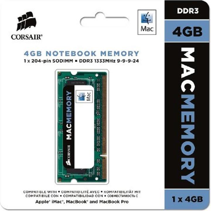 Produktbild Corsair Mac Memory (1 x 4GB, 1333 MHz, DDR3-RAM, SO-DIMM)