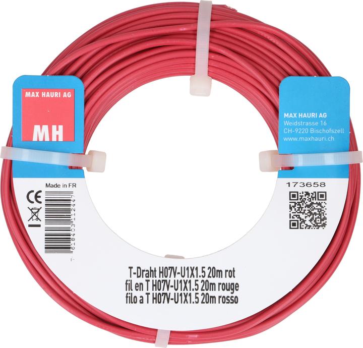 Produktbild Max Hauri T-Draht H07V-U1X1.5 (20 m)