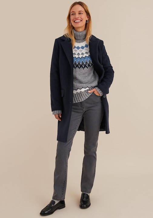 Image du produit Anne Weyburn Grobstrickpullover mit Jacquardmuster und Rollkragen (38)
