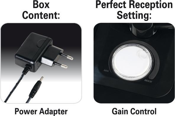 Actual product image Vivanco Indoor aerial TVA3050 (38885) (Indoor antenna, DAB/ DAB+, DVB-T / -T2, UKW / MW / LW)