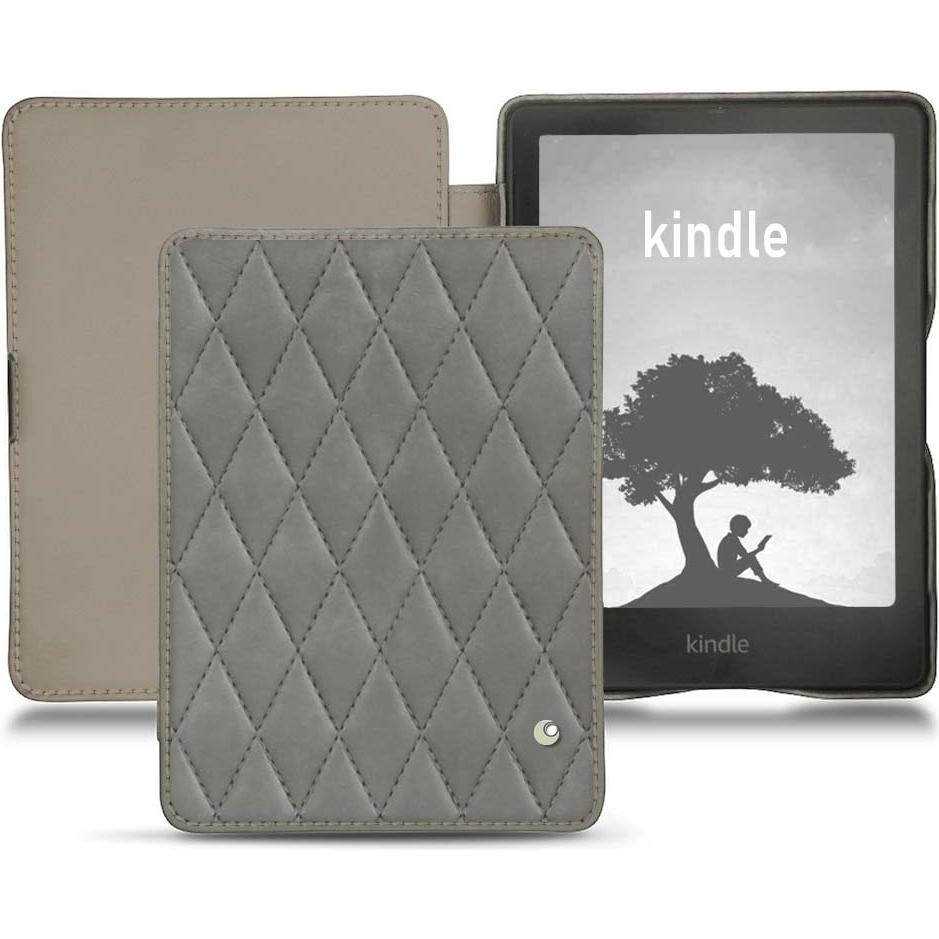 Noreve Lederschutzhülle horizontal (Kindle Signature Edition), Tablet Hülle, Grau
