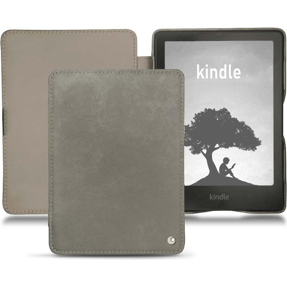 Noreve Lederschutzhülle horizontal (Kindle Signature Edition), Tablet Hülle, Grau
