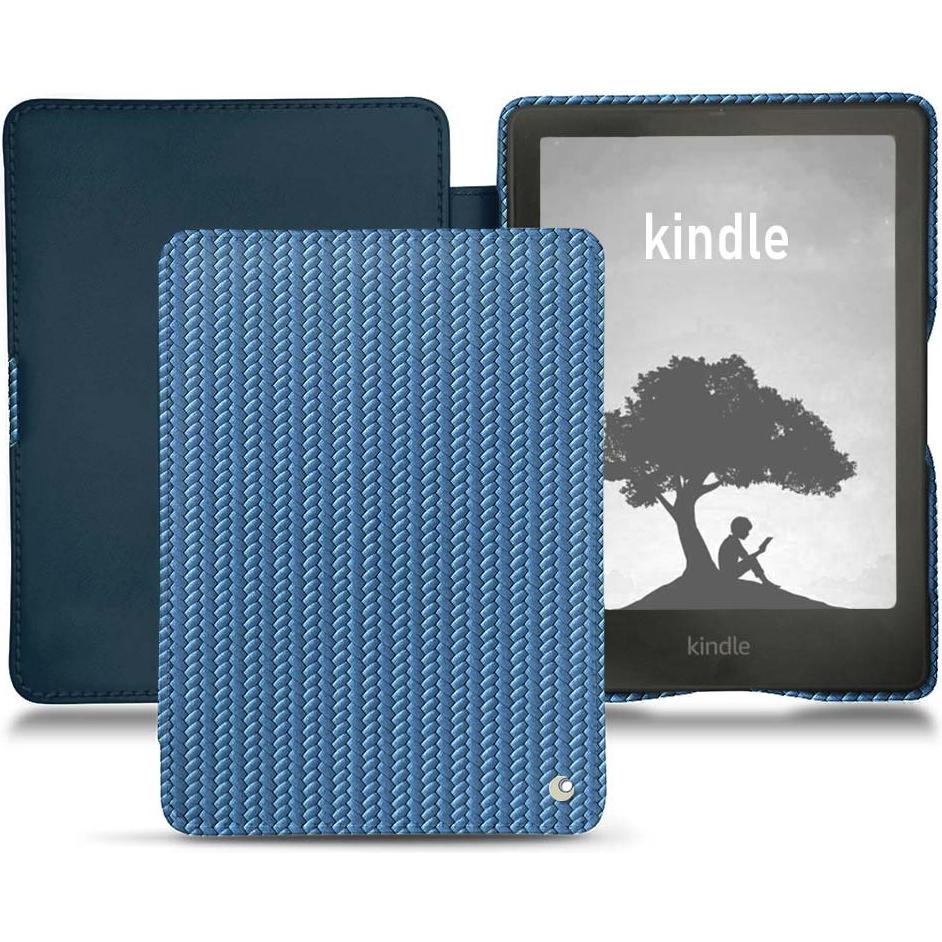 Noreve Lederschutzhülle horizontal (Kindle Signature Edition), Tablet Hülle, Blau