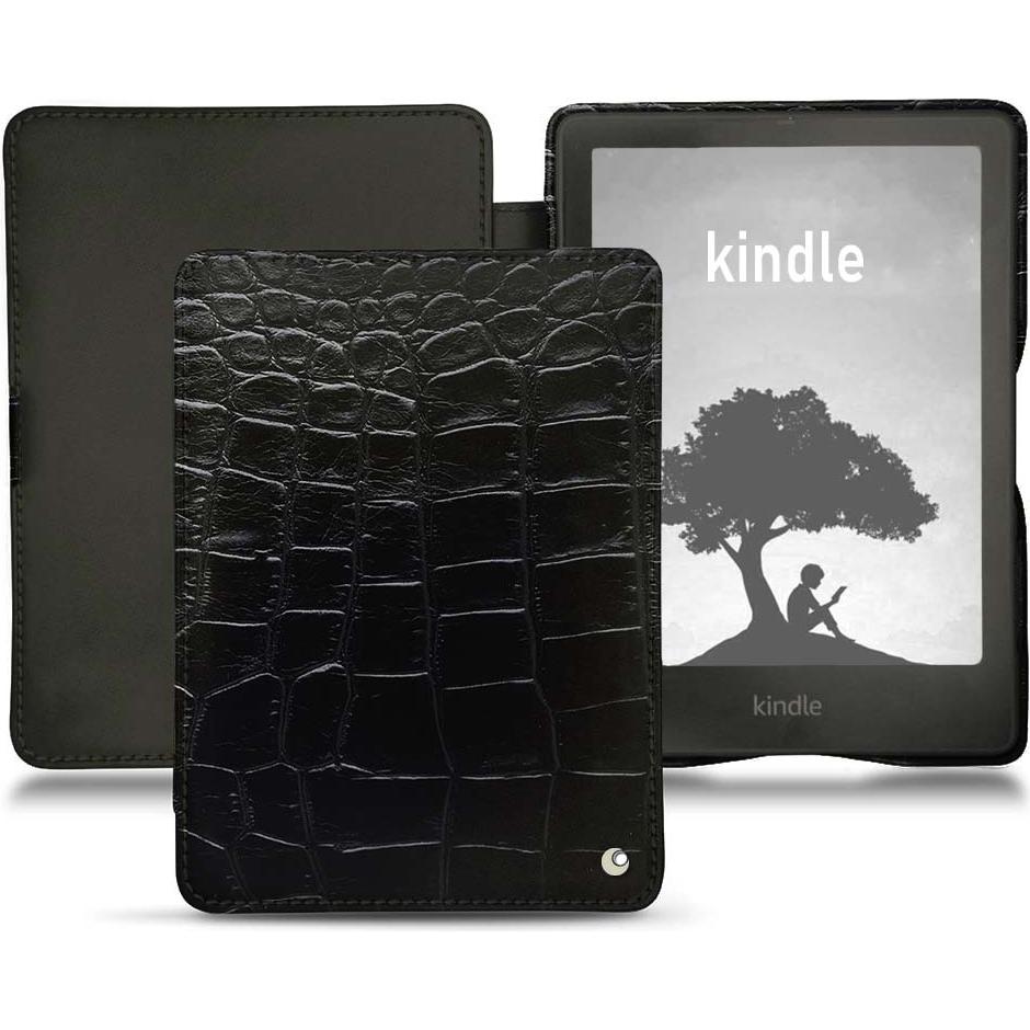 Noreve Lederschutzhülle horizontal (Kindle Signature Edition), Tablet Hülle, Schwarz