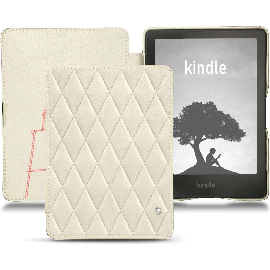 Noreve Lederschutzhülle horizontal (Kindle Signature Edition), Tablet Hülle, Weiss