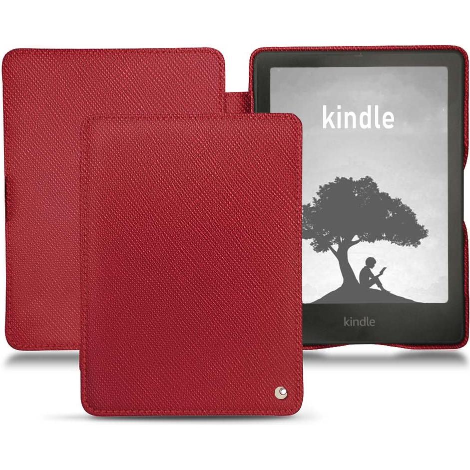 Noreve Lederschutzhülle horizontal (Kindle Signature Edition), Tablet Hülle, Rot