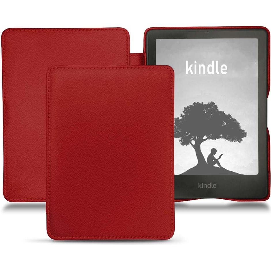 Noreve Lederschutzhülle horizontal (Kindle Signature Edition), Tablet Hülle, Rot