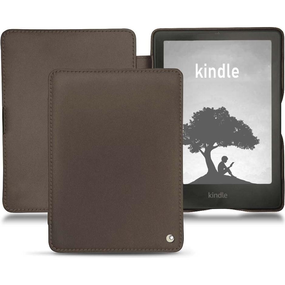 Noreve Lederschutzhülle horizontal (Kindle Signature Edition), Tablet Hülle, Grau