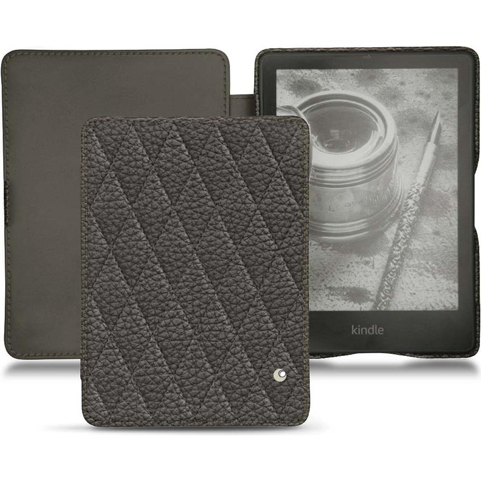 Noreve Lederschutzhülle horizontal (Kindle Papewhite (2021)), Tablet Hülle, Grau