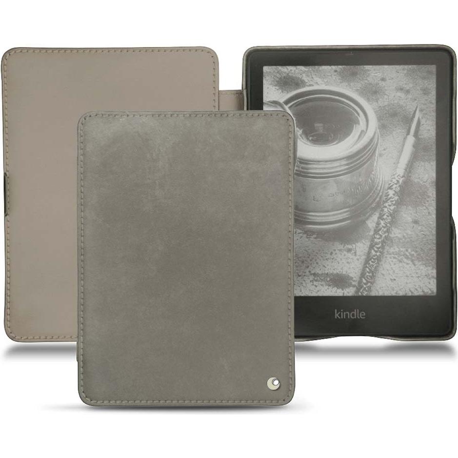Noreve Lederschutzhülle horizontal (Kindle Papewhite (2021)), Tablet Hülle, Grau