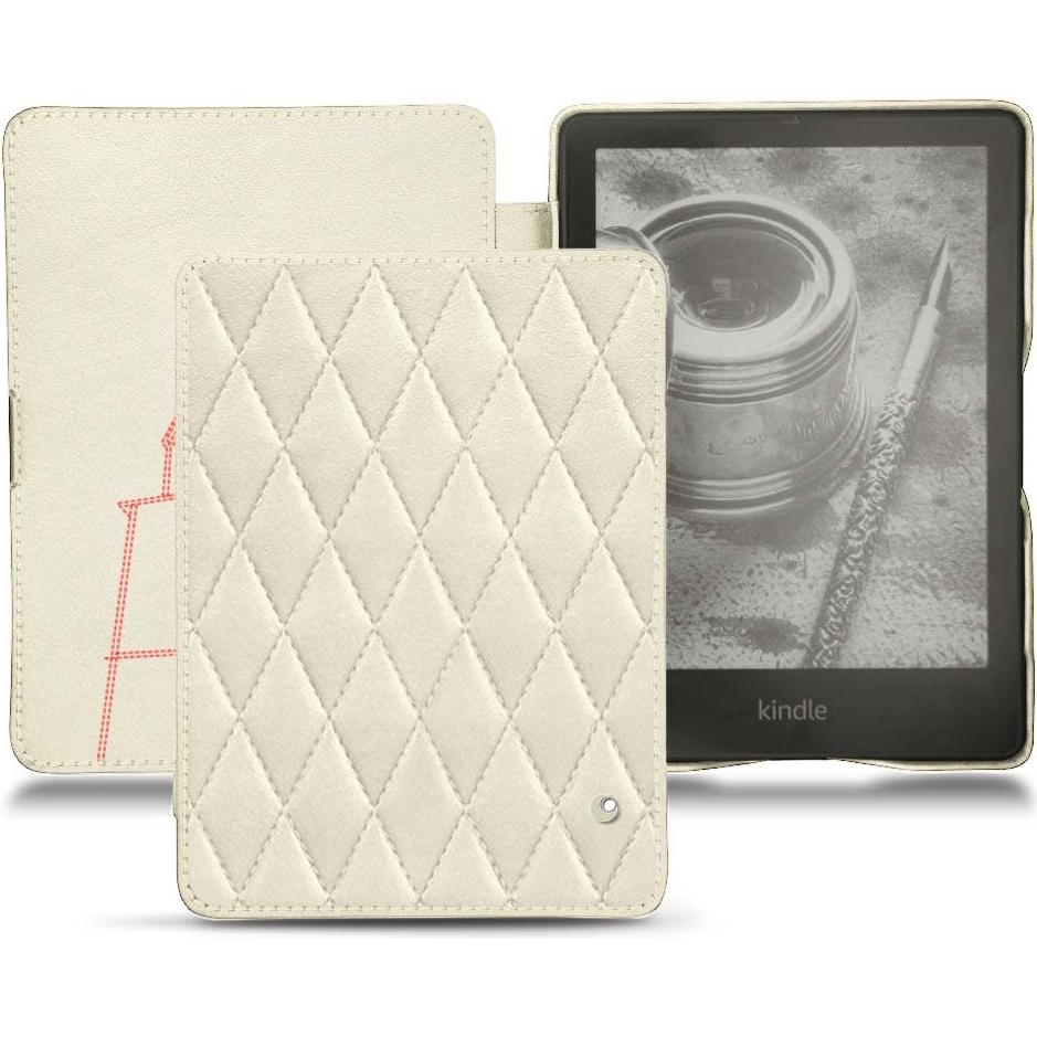 Noreve Lederschutzhülle horizontal (Kindle Papewhite (2021)), Tablet Hülle, Weiss