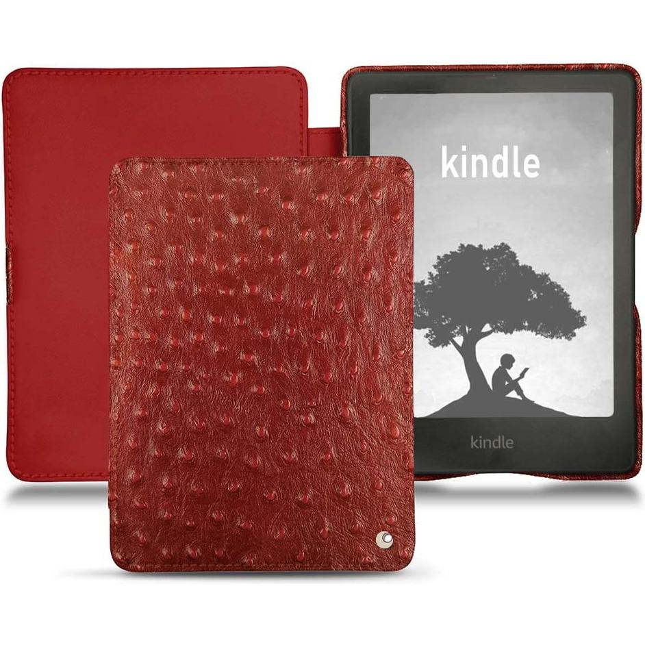 Noreve Lederschutzhülle horizontal (Kindle Signature Edition), Tablet Hülle, Rot