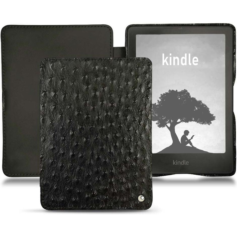 Noreve Lederschutzhülle horizontal (Kindle Signature Edition), Tablet Hülle, Schwarz